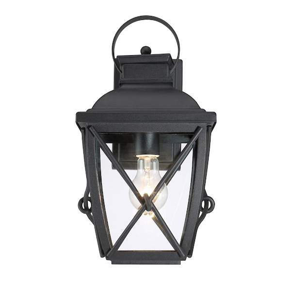 Designers Fountain Belmont 15.25in Black 1-Light Outdoor Line Voltage Wall Sconce, Bulb Not Included 34831-BK - main